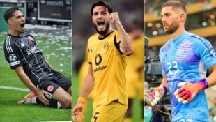 Fares Chaibi, Ramy Bensebaini, Luca Zidane (von links) – allesamt finden sie sich in Algeriens ...