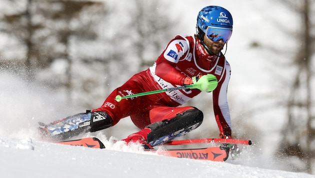 Marco Schwarz zeigte in Val d‘Isere auf.
