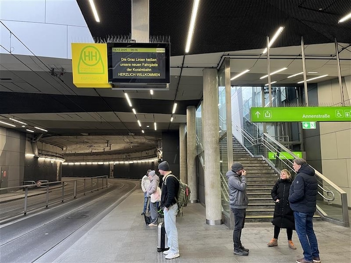 Die Graz Linien begrüßten die neuen Gäste aus Kärnten freundlich.