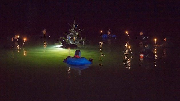 Christbaumtauchen in der Gemeinde Köttmannsdorf