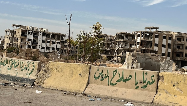 Das Geisterviertel Jobar in der Hauptstadt Damaskus – hier wird es noch Jahre dauern, bis ...