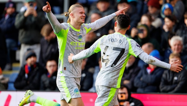 Erling Haaland und Phil Foden besiegelten den 3:0-Sieg gegen Crystal Palace.