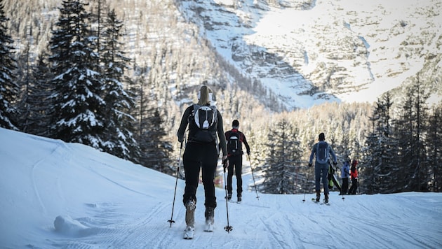 Auf der Wurzeralm gibt es eine eigene Spur für Tourengeher auf der Talabfahrt.