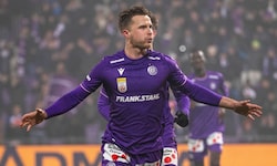 Johannes Eggestein bejubelt seinen Treffer zum 2:1 gegen Meister Sturm Graz – es sollte das ...