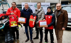 Stellten das neue Med-Alarmierungssystem vor: Stefan Schröck (Landesleiter Bergrettung Stmk.), ...