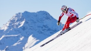 Lisa Grill bei einer Fahrt in St. Moritz.