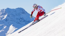 Lisa Grill bei einer Fahrt in St. Moritz.