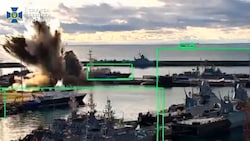 Das Video des SBU zeigt die Explosion im Marinestützpunkt.