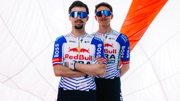 Roglic (li.) und Lipowitz wollen im Jahr 2026 hoch hinaus.