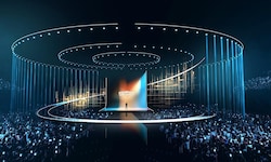 Durch die Gestaltung der Bühne können Zuschauer rundherum sehr nah zu den ESC-Stars.