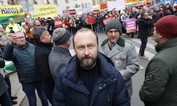 Max Lercher (SPÖ) bei der Spitalsdemo am Dienstag in Graz 