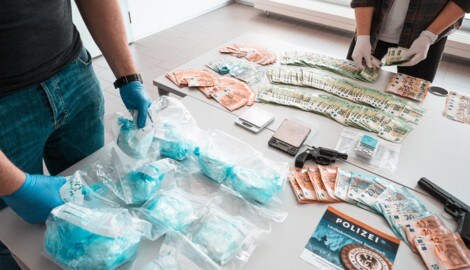 Bei Hausdurchsuchungen sichergestelltes Material