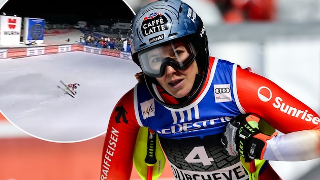 Wendy Holdener stürzte im Zielraum.