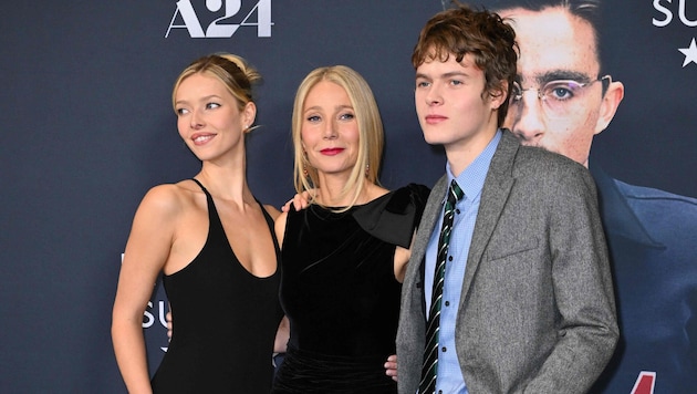 Gwyneth Paltrow wurde von ihren Kindern Apple und Moses zur Premiere begleitet. Für ihren ...