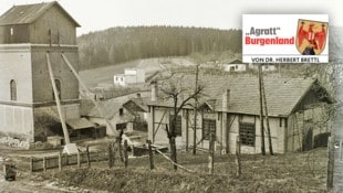 Der bis heute stehen gebliebene Förderturm des Helenenschachtes (links) wurde während des Ersten ...