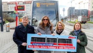 Landstraße-Bezirkschef Hohenberger (SPÖ), Stadträtin Sima (SPÖ), Wiener Linien-Chefin Reinagl ...