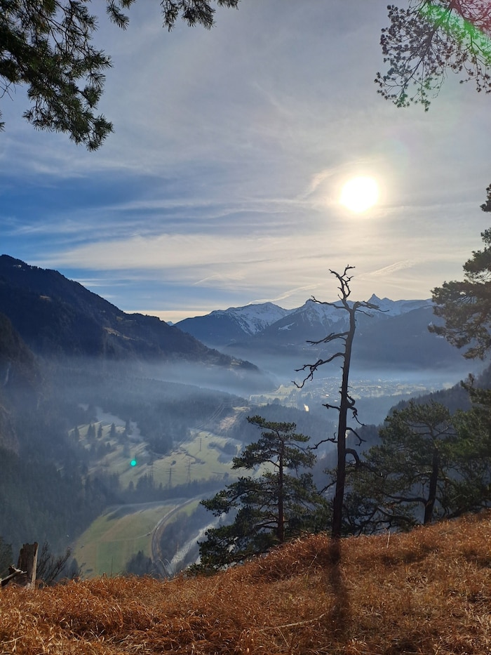 Ausblick vom Rappenkopf in Richtung Lorüns.