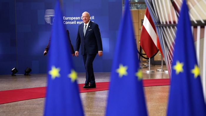 Kanzler Stocker bei der Ankunft im Brüsseler Ratsgebäude