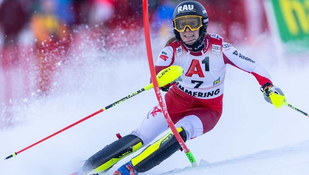 Katharina Liensberger will im Nachtslalom angreifen.