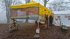 Das Camp ist seit mehr als zwei Monaten durchgehend besetzt