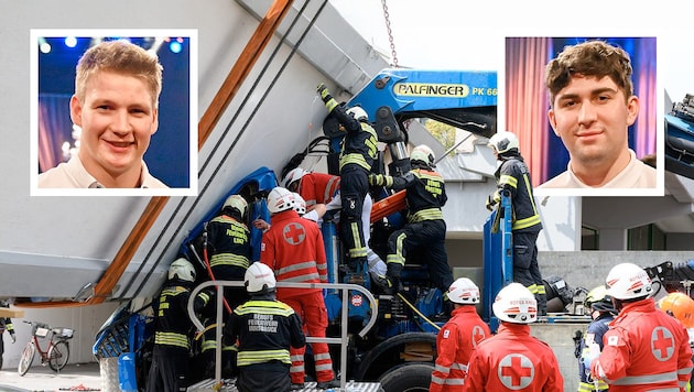 Klemens Neumüller (left) and Felix Oberleitner were sitting in the cab of the truck that was ...