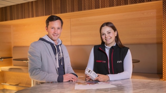 Klaus Schwertner und EVN-Energieexpertin Katharina Rauch.