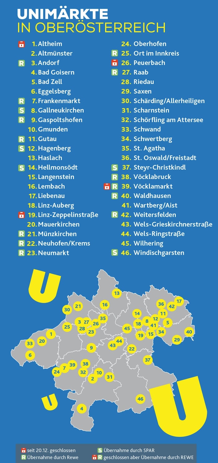 So sieht es derzeit mit den Filialen in Oberösterreich aus.