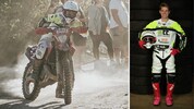 Dominic bei einem erfolgreichen Rennen und bei einem Fotoshooting für das Enduro Team Tirol.