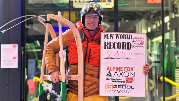 Dem Niederösterreicher Rolf Majcen gelang ein Rodel-Weltrekord