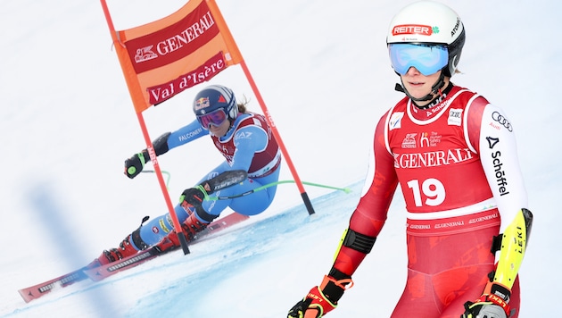 Sofia Goggia (l.) hat den Super-G in Val d‘Isere gewonnen, Mirjam Puchner und Co. gingen leer ...