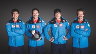 Mit Lukas und Patrick Feurstein, Jakob Greber und Noel Zwischenbrugger (v. links) sind gleich ...