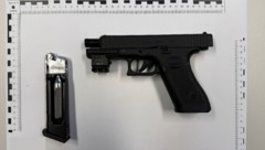 Mit dieser Pistole zielte der 29-Jährige auf seinen Kontrahenten.