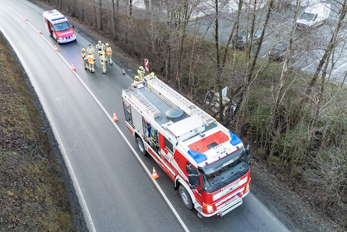 Die Unfallstelle von oben betrachtet.