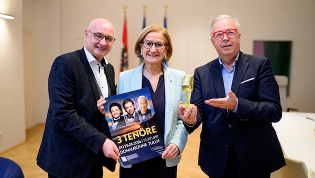 Goldenes Mikrofon: Organisator Wolfgang Übl von der Agentur Cayenne, Mikl-Leitner und Herbert ...