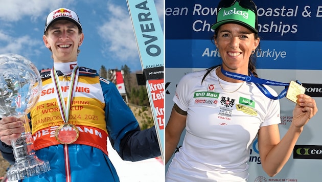 Daniel Tschofenig und Magdalena Lobnig strahlen von Kärntens Sport-Thron.