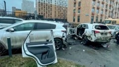 Das Auto des Generals wurde komplett zerstört.