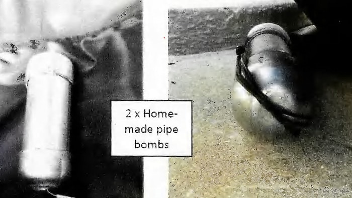 Diese Bomben hatten der Vater und sein Sohn gebaut.