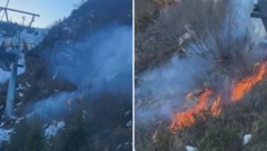 In Fügenberg brannte am Sonntag im Bereich einer Liftrasse eine Fläche von rund 100 ...
