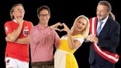 Die Comedy Hirten Peter Moizi, Christian Schwab, Angelika Niedetzky und Herbert Haider sind rund ...