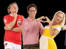 Die Comedy Hirten Peter Moizi, Christian Schwab, Angelika Niedetzky und Herbert Haider sind rund ...