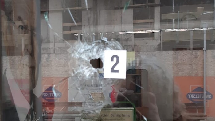 Two shots were fired at the Greens' office.