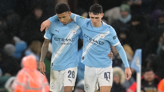 Savinho (li.) und Phil Foden: Beide sind derzeit wichtige Stützen für Manchester City.