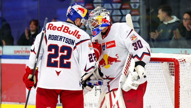 David Kicker (re.) ist der beste Tormann der ICE Hockey League.