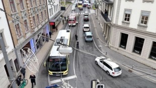 Die Unfallstelle von oben betrachtet.