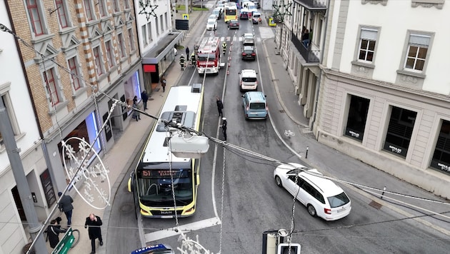 Die Unfallstelle von oben betrachtet.