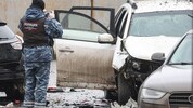 Ermittler am Tatort in Moskau, wo ein russischer General getötet wurde: Ein Anschlag durch ...