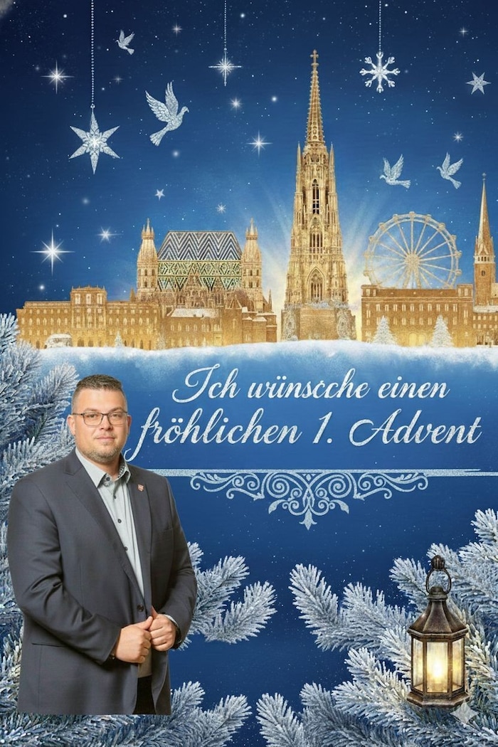 Hier wirkt es so, als würde der FPÖ-Bezirksrat im Bild schweben.