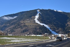 Areitbahn in Zell am See: Lust auf Wintersport kommt bei diesem Anblick nicht unbedingt auf.