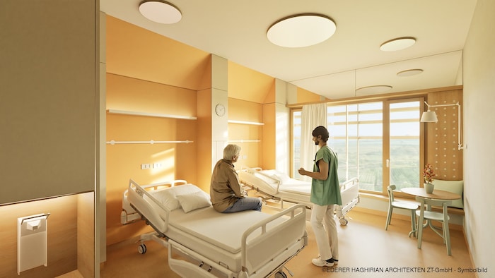 Die Patientenzimmer sollen „Wohligkeit“ vermitteln.