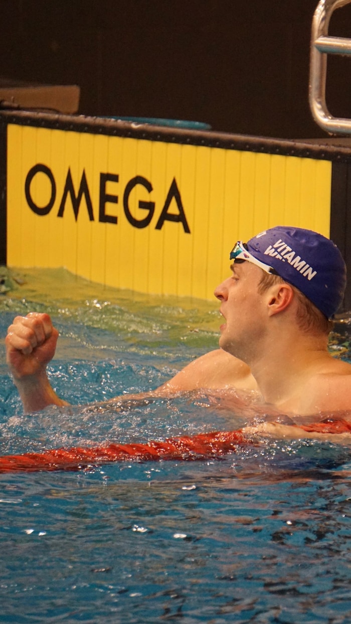 In Graz holte der Bludenzer mit persönlicher Bestzeit die Bronzemedaille über 50-Meter-Brust auf ...